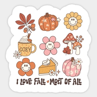 Fall season design I love fall Sticker